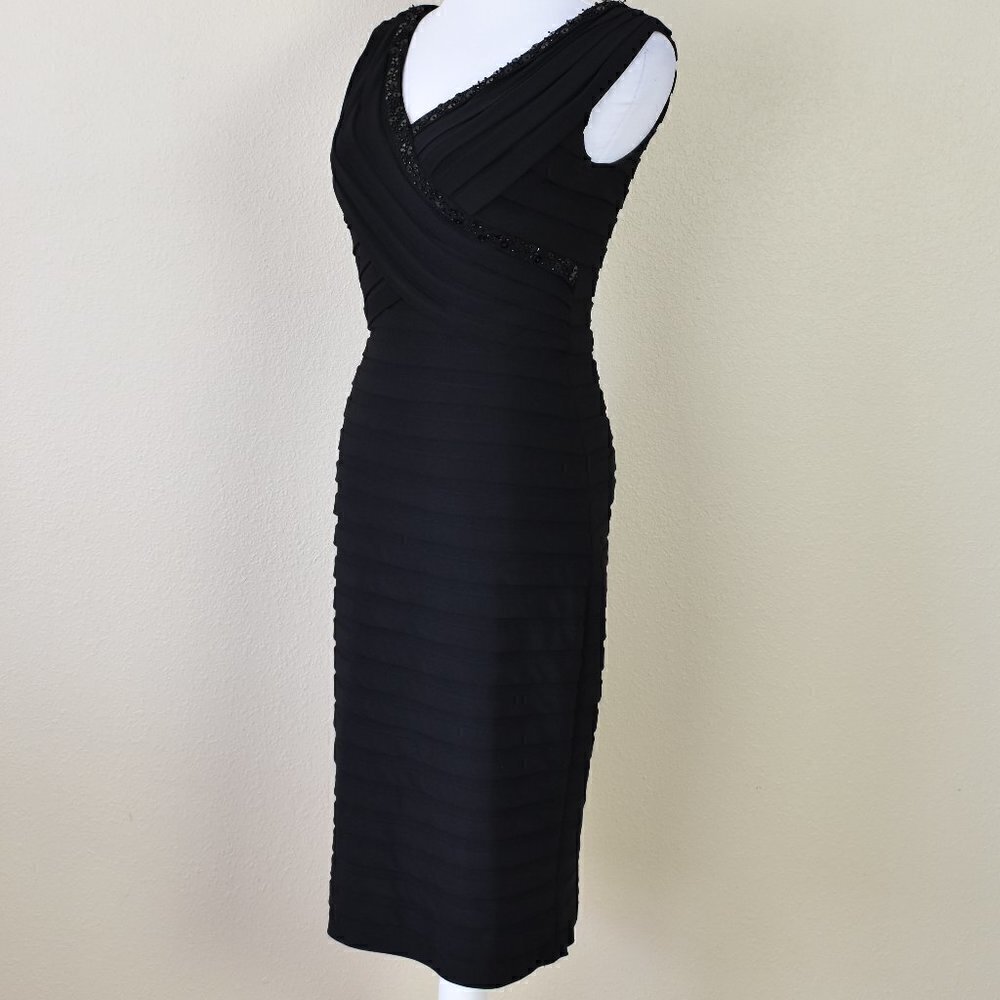 Cache Tiered Black Sheath Formal Dress 6 - Picture 3 of 8
